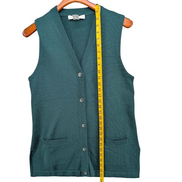 Vtg Preston York Cardigan Vest Mens Green Wool Blend Button Front Size M - Picture 7 of 10